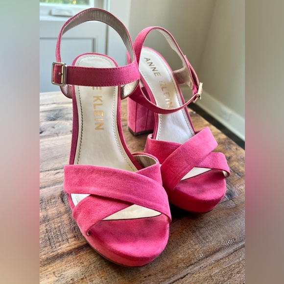 Anne Klein Pink Heeled Sandals - Picture 1 of 6